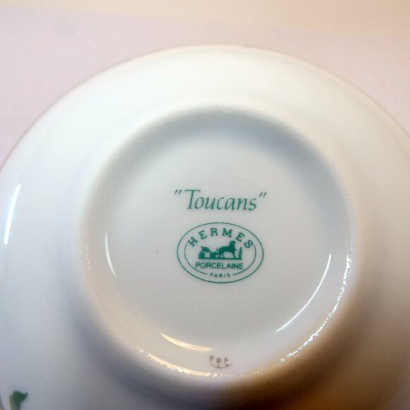 Hermes "Toucans" Soy Sauce Dish  3 Available Limoges Porcelain Tableware - Picture 5 of 7